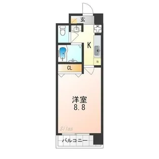 ハウスセゾン四条通【13階】の間取り