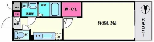 LUXE難波南【4階】の間取り