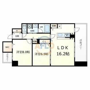 クレリア新深江【7階】の間取り