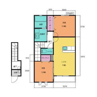 C’est charmant【202号室】の間取り