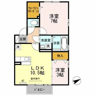 エンプレイスガーデン【205号室】の間取り