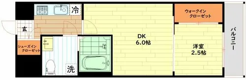 1DKの間取り画像