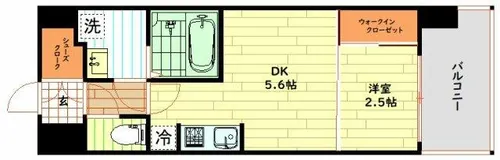 1DKの間取り画像