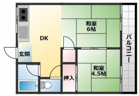 マンションさつき【2階】の間取り