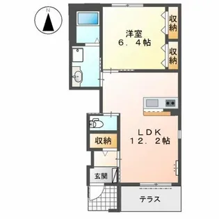 カレント オーヴェスト【1階】の間取り