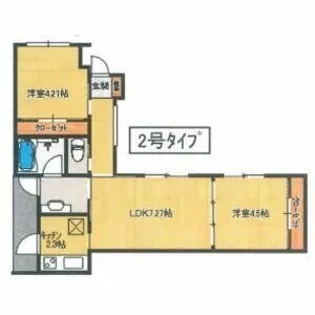 コートスタイル荒江【202号室】の間取り
