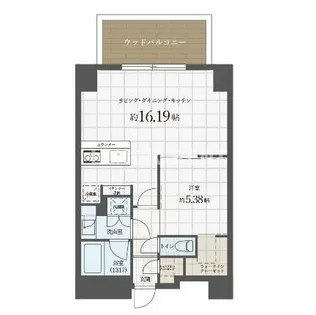 Ropponmatsu View Apartment【8階】の間取り