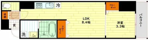 レシオス桜ノ宮THE First【3階】の間取り