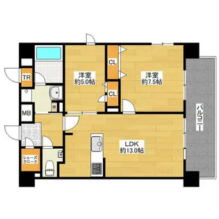 ルーグ箱崎【201号室】の間取り