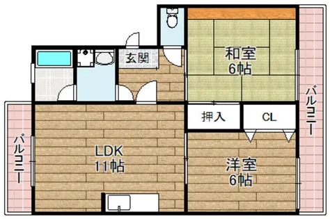 マンションTAKAYAⅡ【105号室】の間取り