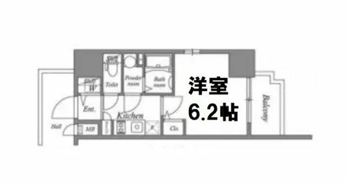 エスリード難波ザ・ゲート【4階】の間取り