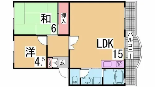 兵庫県神戸市北区甲栄台1丁目【マンション】の間取り