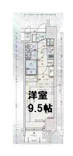 アクアプレイス南堀江【1402号室】の間取り