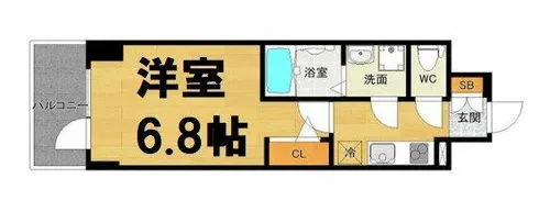 エスリード難波THE FIRST【12階】の間取り