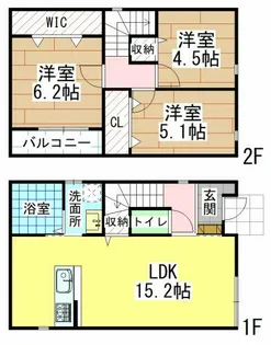 福岡県北九州市若松区浜町2丁目【一戸建】の間取り