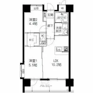ヒルクレスト別府駅前グランデ【808号室】の間取り