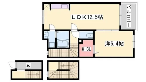 カーサ・プレッソ【201号室】の間取り
