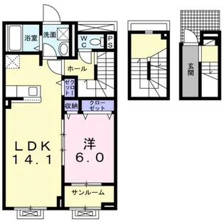 アネモスヒルズ天理Ⅰ【3階】の間取り