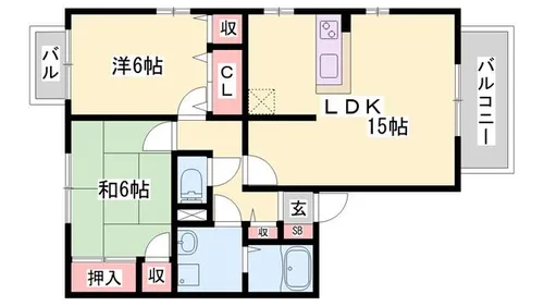 スカイアベニュー【203号室】の間取り