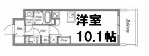 MELDIA CREST TAPP NAMBA-WEST【9階】の間取り