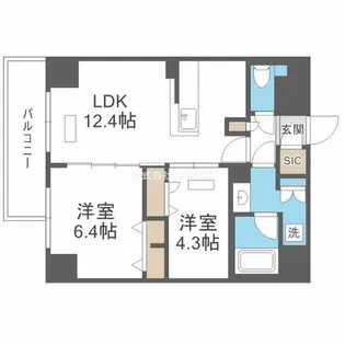 アーバネックス天満橋South【1403号室】の間取り