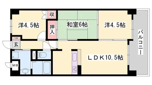 ルピナス南大路【801号室】の間取り