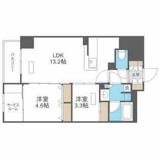 アーバネックス天満橋South【502号室】の間取り