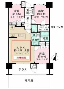 パークホームズ六本松フォレストクロス【1階】の間取り