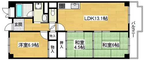 コープ野村高槻【B712号室】の間取り