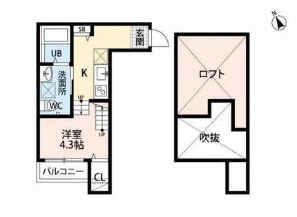 スカイヴィラ大橋【2階】の間取り