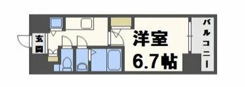 エスリード松屋町SOUTH【9階】の間取り