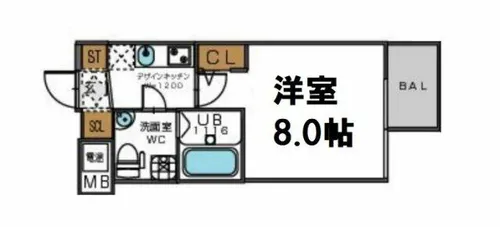ザ・パーククロス阿波座【3階】の間取り