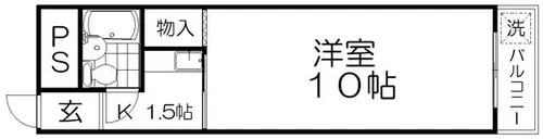 まるきハイツ東大利【1階】の間取り