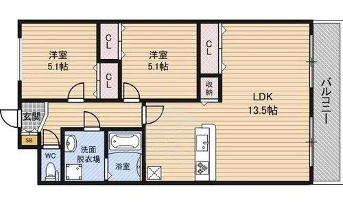 アビタシオン別府【4階】の間取り