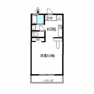 市川コーポ【201号室】の間取り