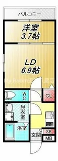クレスト高安【2階】の間取り
