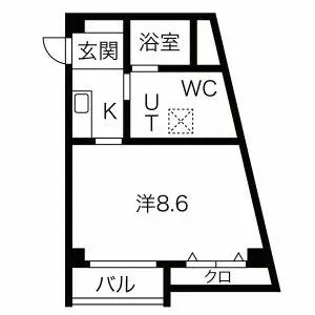 SQUARE9神崎川【202M号室】の間取り