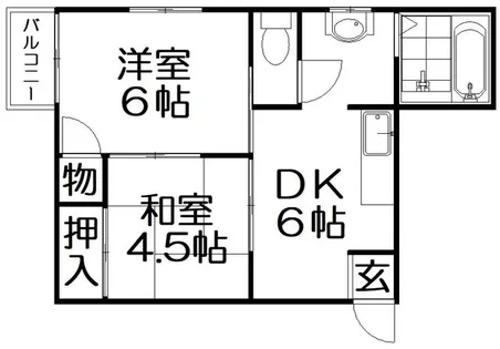 香里園ハウス【2階】の間取り
