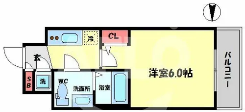 エスリード大阪梅田リュクス【7階】の間取り