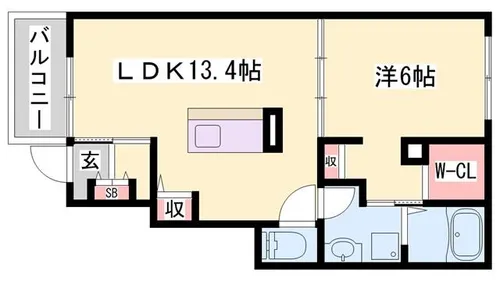 スカイ・ガーデンズ【1階】の間取り