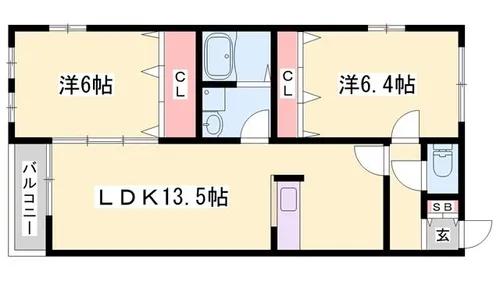 ラシードコート【103号室】の間取り
