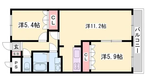 エクセランコート【201号室】の間取り
