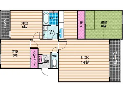 パレス93【406号室】の間取り