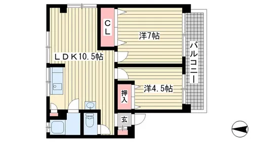 南マンション【201号室】の間取り
