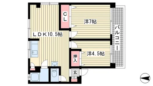 南マンション【201号室】の間取り