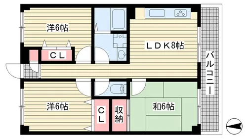 エトワール須磨【102号室】の間取り