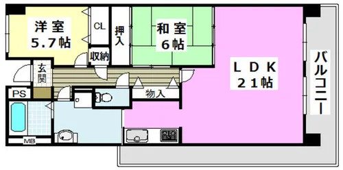 KDXレジデンス茨木Ⅱ【4階】の間取り