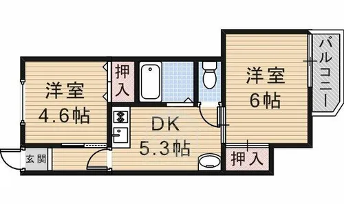 ヴァイセスシュロス南茨木【3階】の間取り