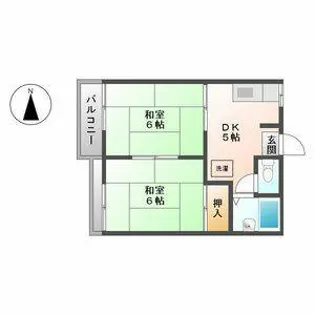 カツラコーポ【202号室】の間取り