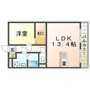 シューコネクション【202号室】の間取り